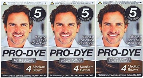 GlamorizePro-Dye For Men (3 Pack) (Medium Brown (Shade 4))