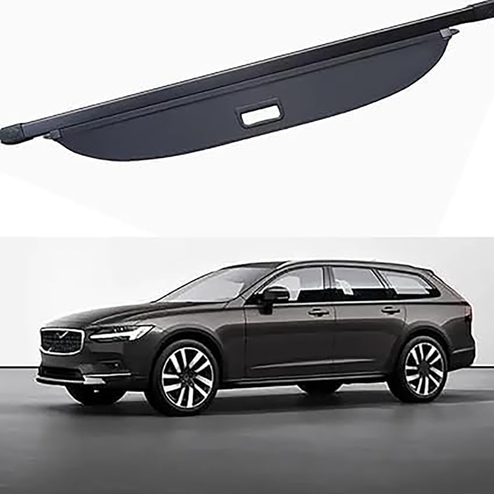 PANXUC Rear Boot Cargo Cover Curtain For Volvo V90 2019-2023, Trunk Retractable Cargo Cover Shield Shade Curtain Partition Board Privacy Blinds