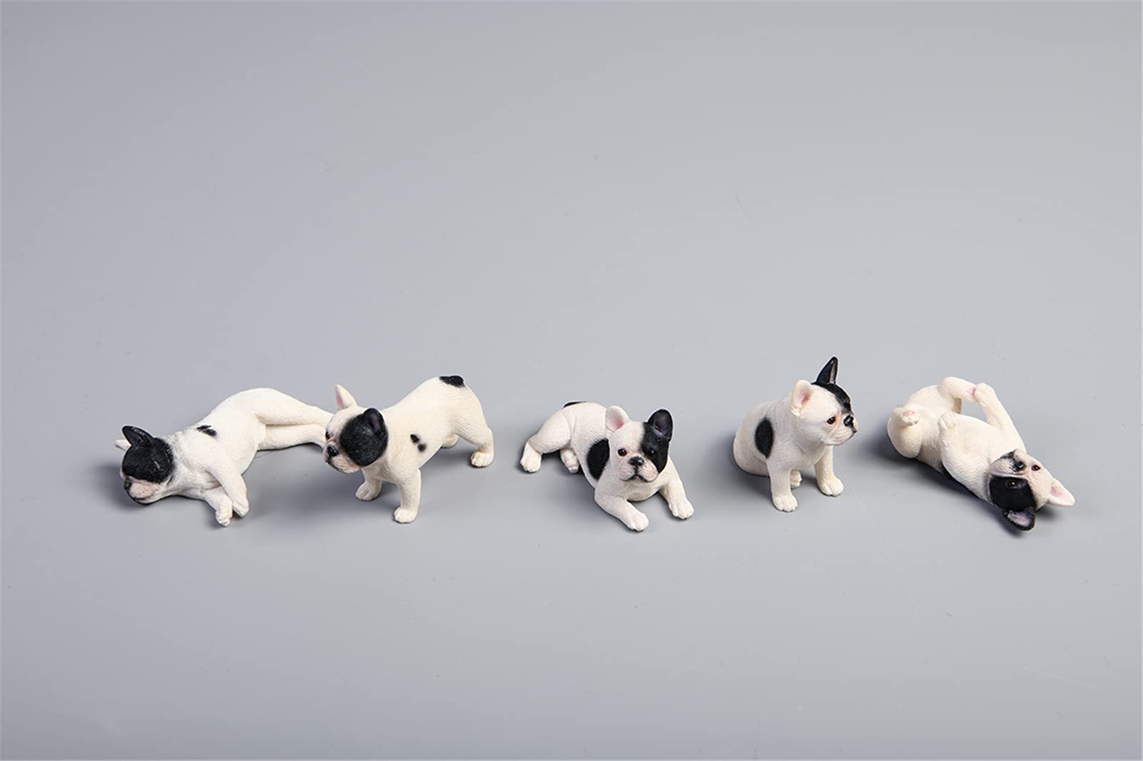 犬置物フレンチブルドック 白 樹脂製 ドッグフィギュア レジン オブジェ オーナメント | H... 1/12 サイズ ミニ フレンチ·ブルドッグ 犬 動物 5個セット リアル フィギュア 樹脂 プレミアム おもちゃ 模型 オリジナル