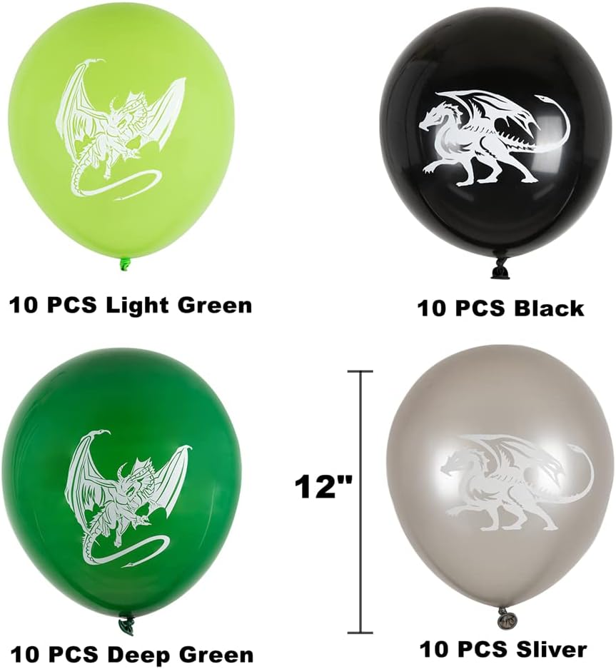 Dragon Birthday Party Decorations Dungeons and Dragons Theme Fantasy Party Supplies Including Dragon Cake Decoration and Toppers, Dragon Balloon Garland and Birthday Banner - Image 3