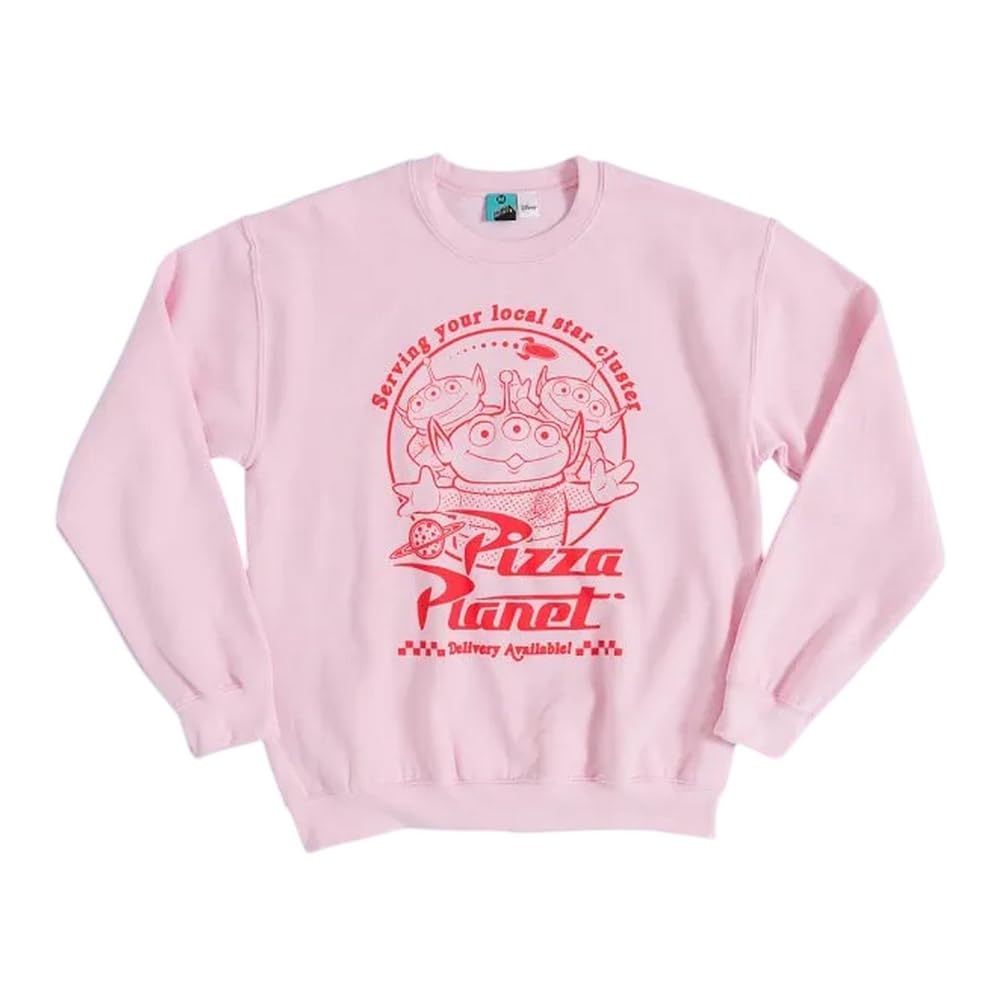 Disney Toy Story Pizza Planet Aliens Pink Sweater