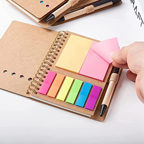 Bloc-notes à spirale contre l'oubli avec marqueur de page et onglets colorés