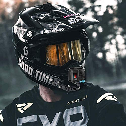 MiPremium Motorcycle Helmet Chin Mount Kits for GoPro Hero 13 12 11 10 9 8 7 6 5 4 3 Black Silver Session, AKASO/Campark & Other Action Camera Swivel Aluminium Screw Flat Curved Adhesive Pads & J Hook - Image 5