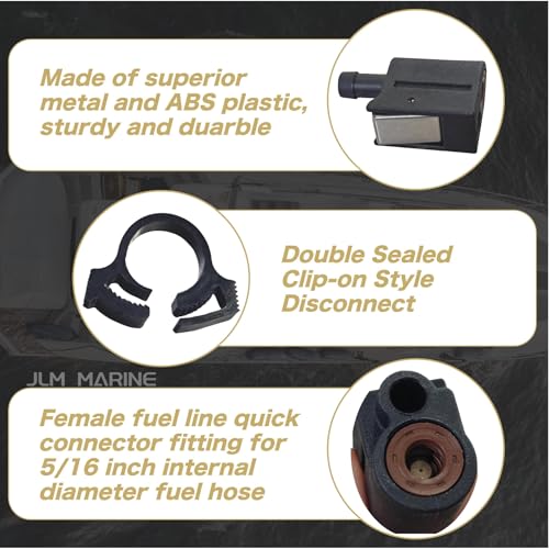 Image of 5 /16 inch 13563Q3 Engine End Fuel Fitting for Mercury Marine 4-40 HP Motor | Female, Clip-On Style, Quick Disconnect Fuel Line Fitting, Replacement Mercury 22-13563Q3, Sierra 18-80410