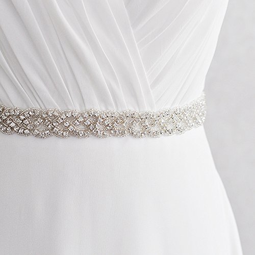 Awaytr Bridal Rhinestone Wedding Belt - Silver Rhinestone Belts For Women Formal Evening Dress (Royal Blue) #TOP1