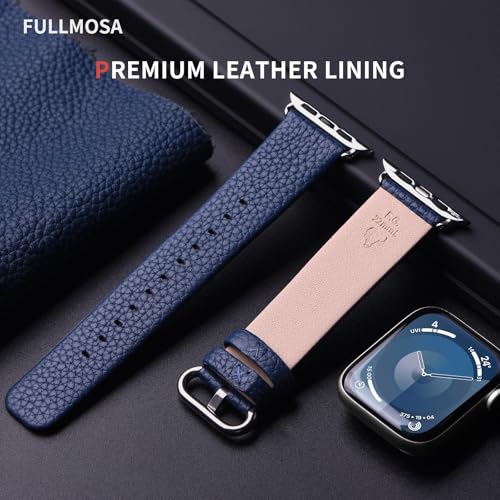 Image of Fullmosa Leather Band Compatible with Apple Watch Band 42mm 44mm 45mm 46mm 49mm, Genuine Leather Replacement Strap for iWatch Ultra3 /2 /1 SE3 /2 /1 Series 11 10 9 8 7 6 SE 5 4 3