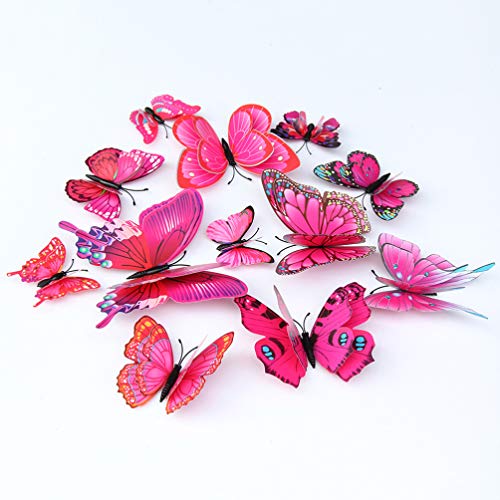 DOITOOL Adesivos de parede Borboleta 3D 24 peças Adesivos de parede Borboletas Removíveis Mural Deco