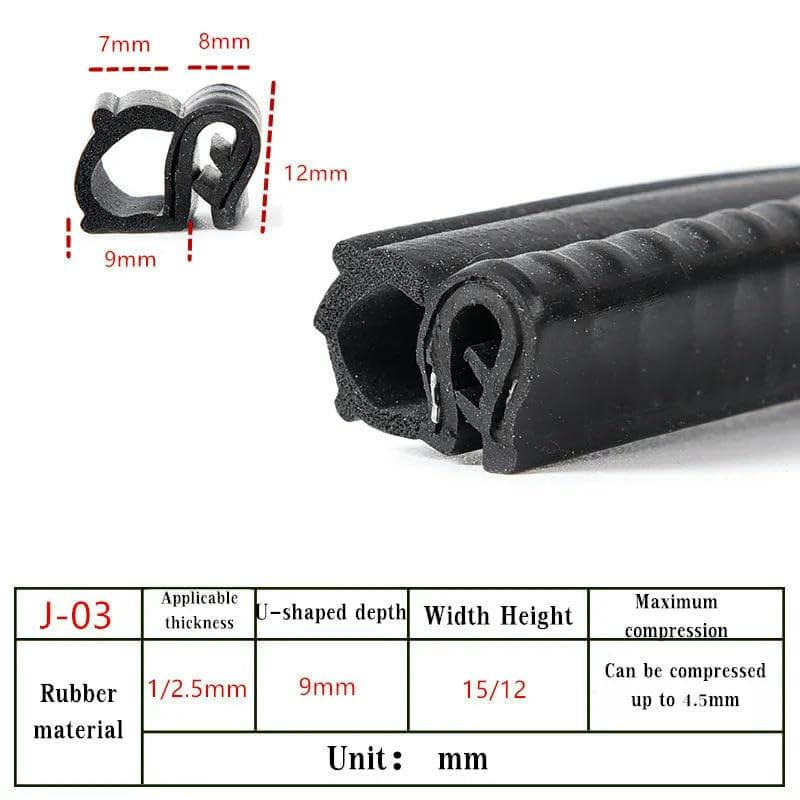 Bandes de protection en caoutchouc EPDM pour capot de voiture SUV 1 m personnalisables J13-1M