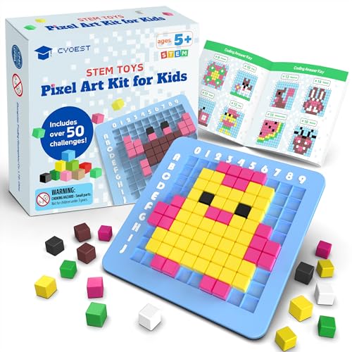 STEM Toys Pixel Art Kit for Kids - Arts and Crafts for Boys & Girls - Educational Science Kits & STEM Activities for Kids Ages 5-8-12 Gifts for 5, 6,...
