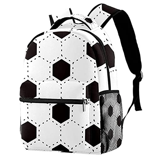 Sac à dos de voyage noir et blanc pour le campus étudiant avec porte-bouteille