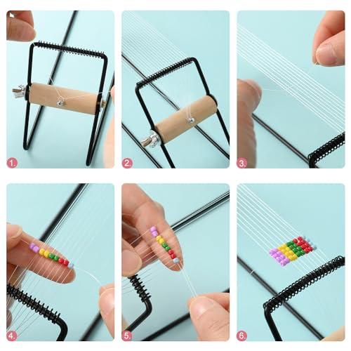 Multions BZQ01 Seed Bead Loom Kit,10566 Pcs Bead Loom Kit Includes 20 Colors 3Mm Seed Beads,Beading Needles,Crystal Wire,Bead Trays,Scissors For Bracelets Jewelry Earring Making Kit thumb #5