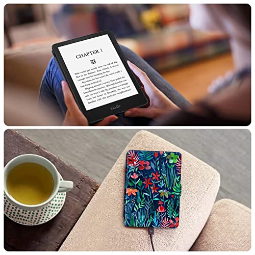 Image of Fintie Slimshell Case for 6.8 inch Kindle Paperwhite (11th Generation- 2021) and Kindle Paperwhite Signature Edition - Premium Lightweight PU Leather Cover with Auto Sleep /Wake (Jungle Night)