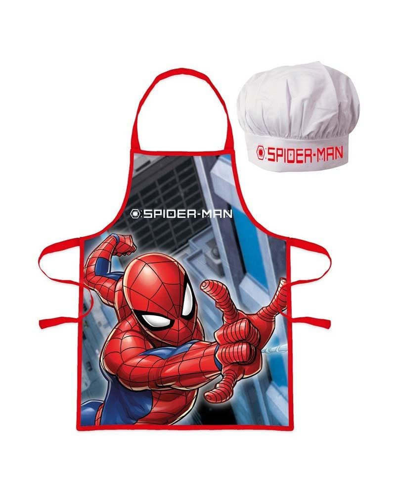 apron and hat set for kids Spiderman