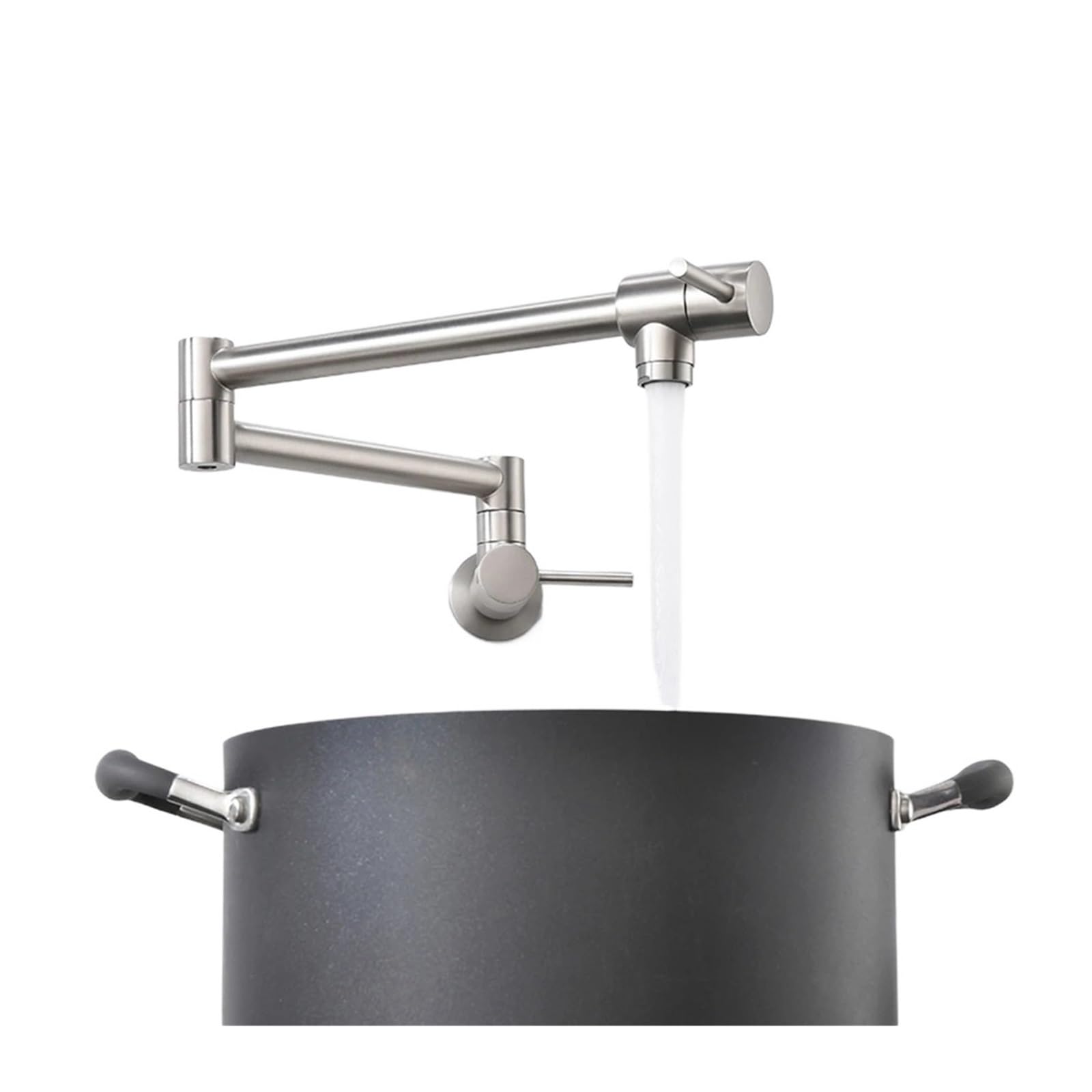 Ewsdsfs Chrome Brass Wall Mounted Kitchen Faucet Pot Filler Swivel Folding Retractable Rotary Stretch Basin Sink Tap(Chrome)