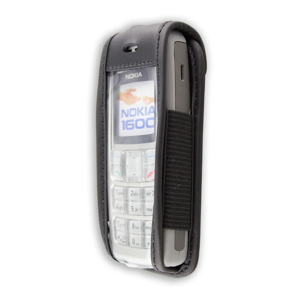 caseroxx Borsa in pelle con clip da cintura compatibile con Nokia 2660 Flip da vera pelle, borsa con clip da cintura e finestra in nero