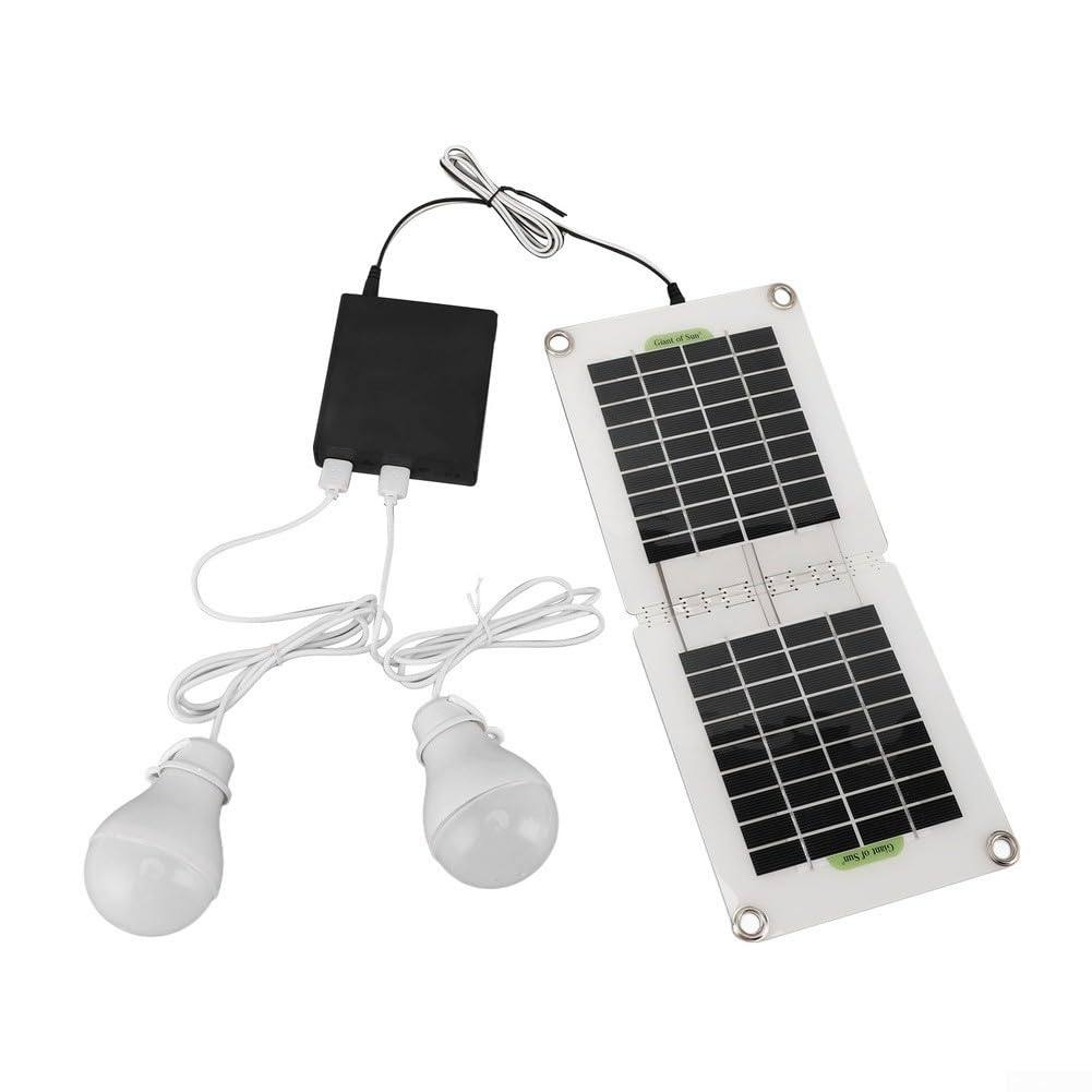 Pannello solare pieghevole da 30 W con due porte USB, luce da campeggio portatile e scatola batteria per alimentazione elettrica da viaggio all'aperto (set completo)