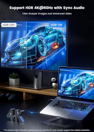 Image of 4K Mini DP to HDMI Cable, 4K@60Hz Mini DisplayPort to HDMI Cord, Thunderbolt 2 HDMI Cable Compatible for Old MacBook Air /Pro, Microsoft Surface Pro