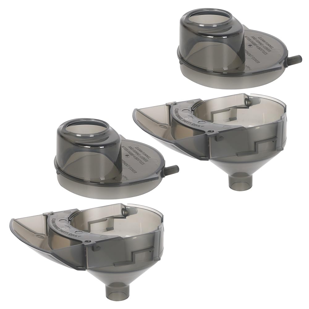MIHAUS 2 Pieces Replacement Parts Compatible with Baby Brezza Formula Pro Advanced FRP0046 Replacement Funnel and Cover. Grey, Gray, Funnel01, Pack of 2