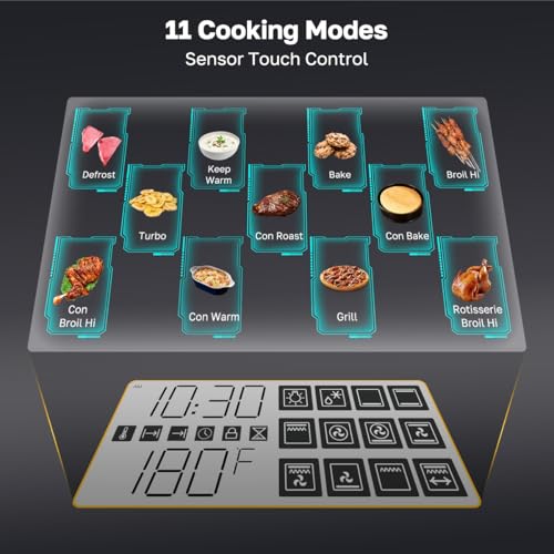 Image of ThermoMate 24 Inch Electric Wall Oven, ETL Certified, 2.6 Cu.Ft. Convection Ovens with 12 Functions, 3D Heating, 3100W, Sensor Touch Control, Safety Lock, Stainless Steel