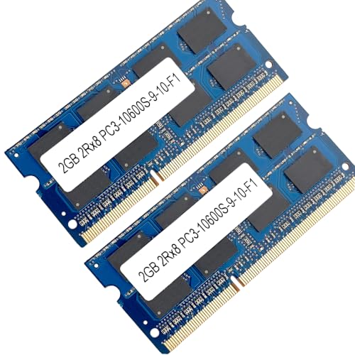 [2X 2GB ] Memoria RAM 2 módulos de 2 GB DDR3 SODIMM 2Rx8, 4 GB Dual Rank 1333 MHz, PC3 10600S, 204 Pines 1.5V para Ordenador computadora Portátil Notebook Laptop 51CH042
