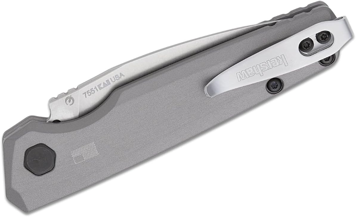 Kershaw Launch 18 Automatic Push-Button Lock Single Edge Spear Point Blade EDC Folding Knife - Gray - $1000 Min Vendor Direct Auto Knives Only. Cannot Ship toCA, CT, DE, MN, VT. Contact Sales Rep.