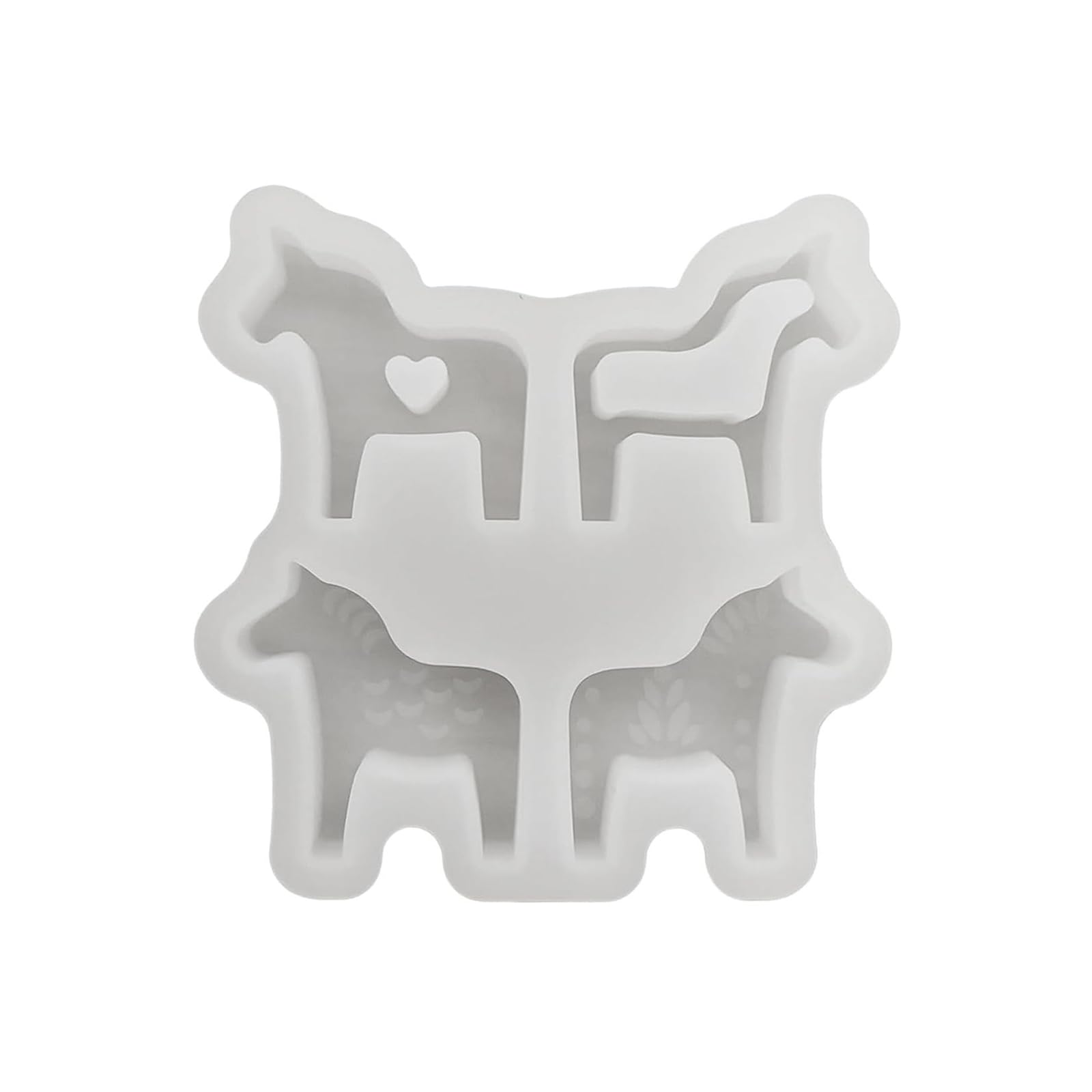 Shurhome Easy to Use Silicone Dalahorse Set Offering Four Poses for Plasters Replicas Creation Horse Shape