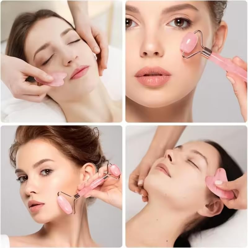 2Pcs Ice Face Roller Gua Sha Scraper, Portable Face Neck Massage Roller, Beauty Tools - Image 4