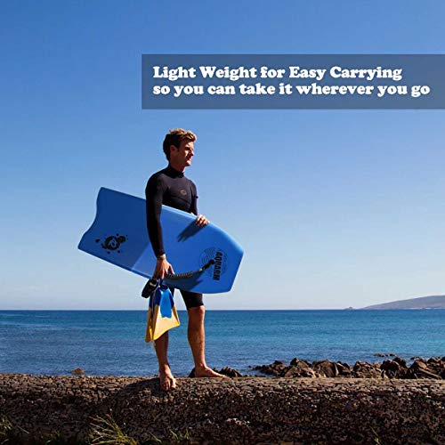 Aquarm Bodyboard With Wrist Leash, 33-Inch/37-Inch/42-Inch Lightweight Body Board With Eps Core And High-Speed Slick Bottom Surface, Perfect Surfing For Kids Teens And Adults (Blue) #TOP5