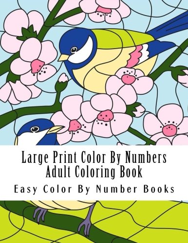 Amazon.com: Large Print Color By Numbers Adult Coloring Book: Flowers ...