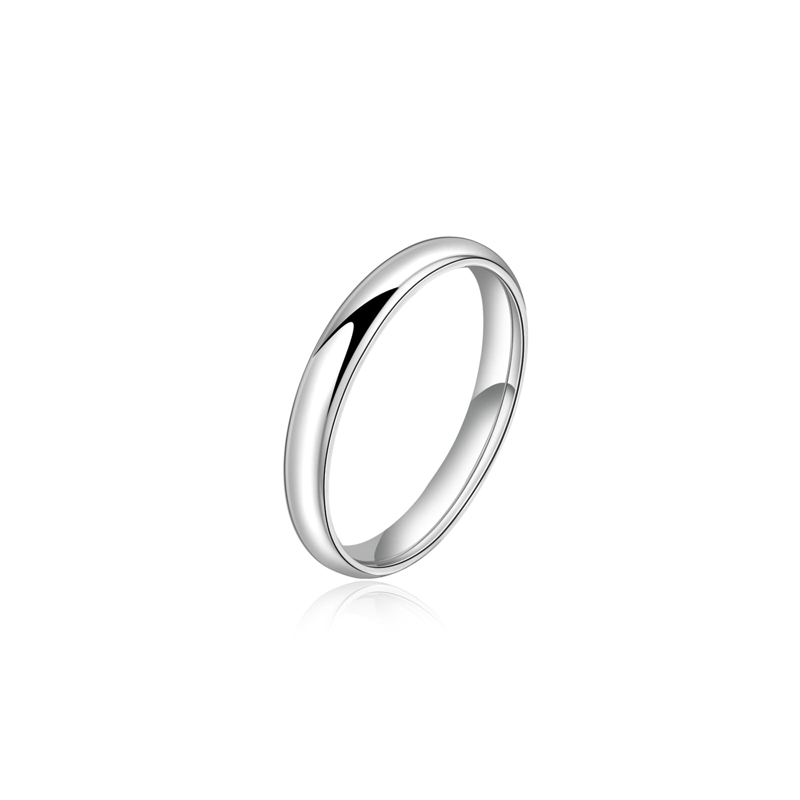 CANDYFANCY 925 Sterling Silver Rings for Women Men Pinky Wedding Bands Stacking Stackable Thumb Plain Thin Ring Engagement Jewelry Gifts Non Tarnish Comfort Fit Size 2-12 Width 2mm 3mm 3mm(width) 8
