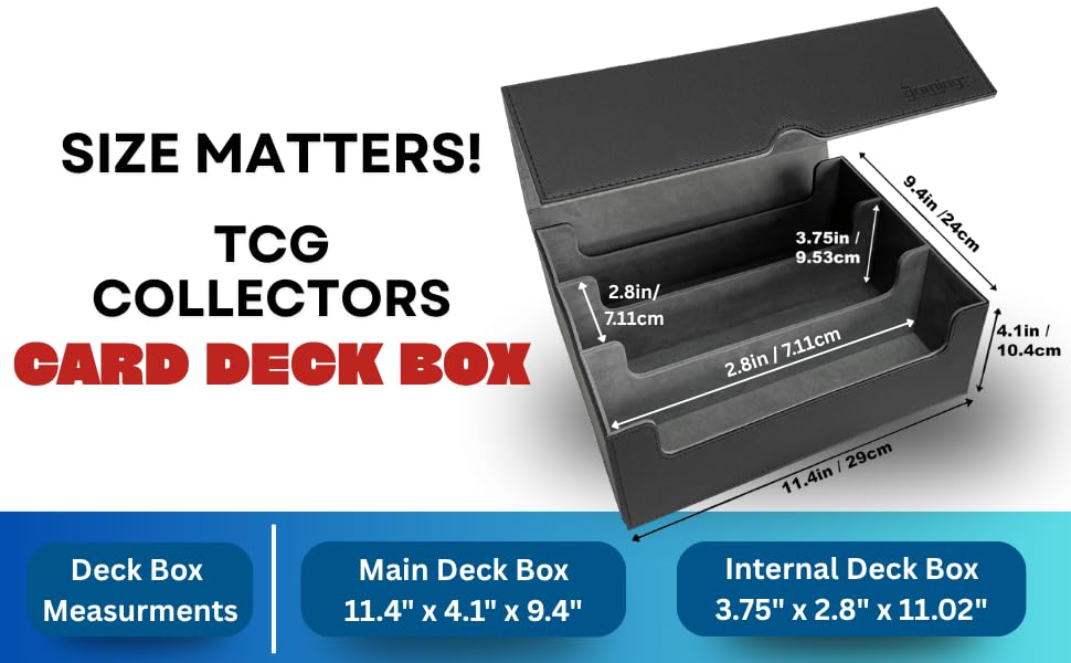The Gaming Mat Company Bulk Deck Box for Trading Cards, Faux Leather Storage Case, Holds 1800+ Cards, Magnetic Closure - Image 3