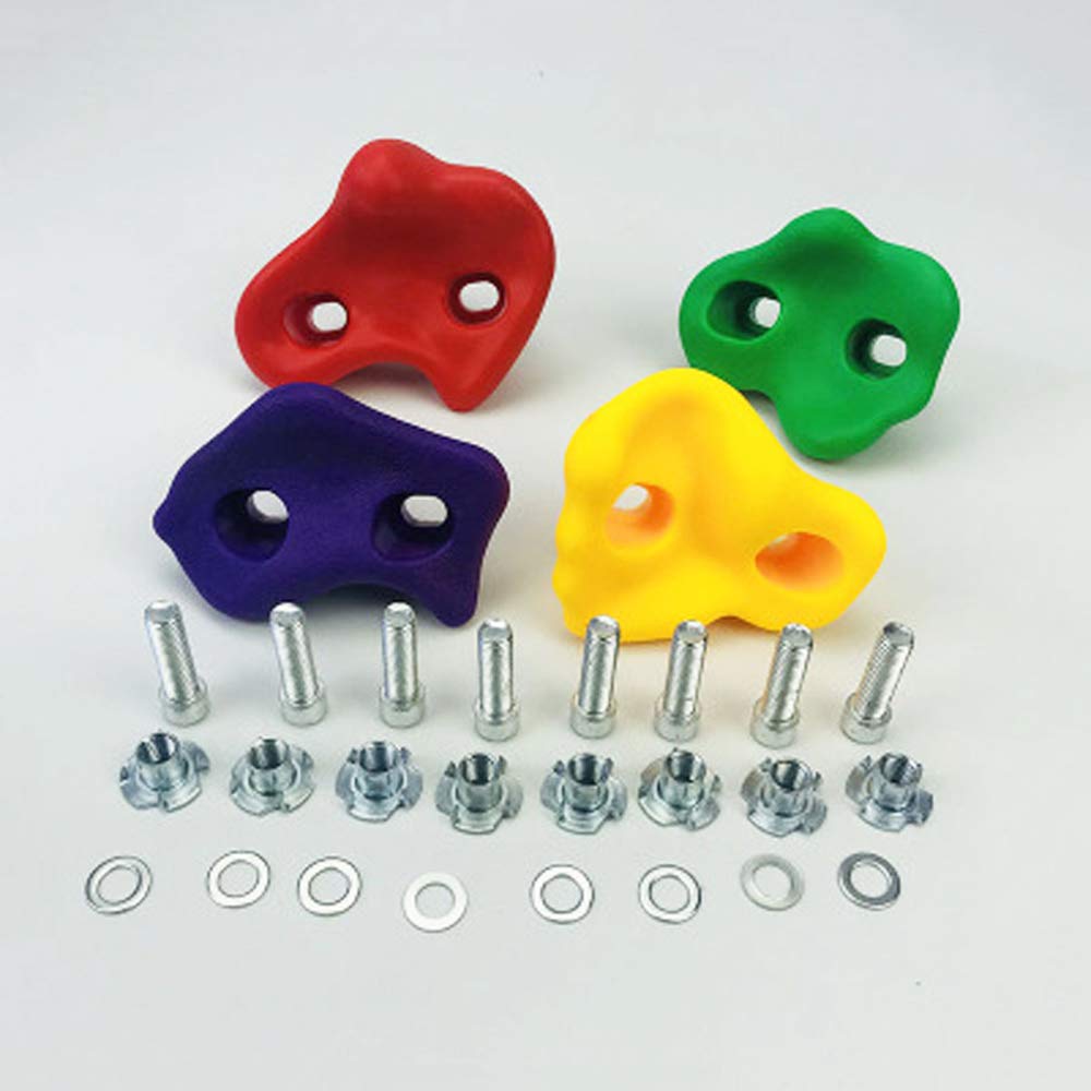 HB.YE Kids Rock Climbing Stones Children Climbing Holds Textured Rock Wall Stones Holds Climbing Grips Activity Toys Random Color (15 PCS)