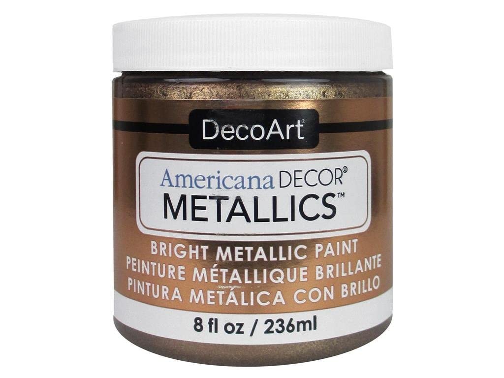 DecoArt Americana Décor Metallic Jar Of Paint, Acrylic, Antique Bronze, 7 x 7 x 8 cm