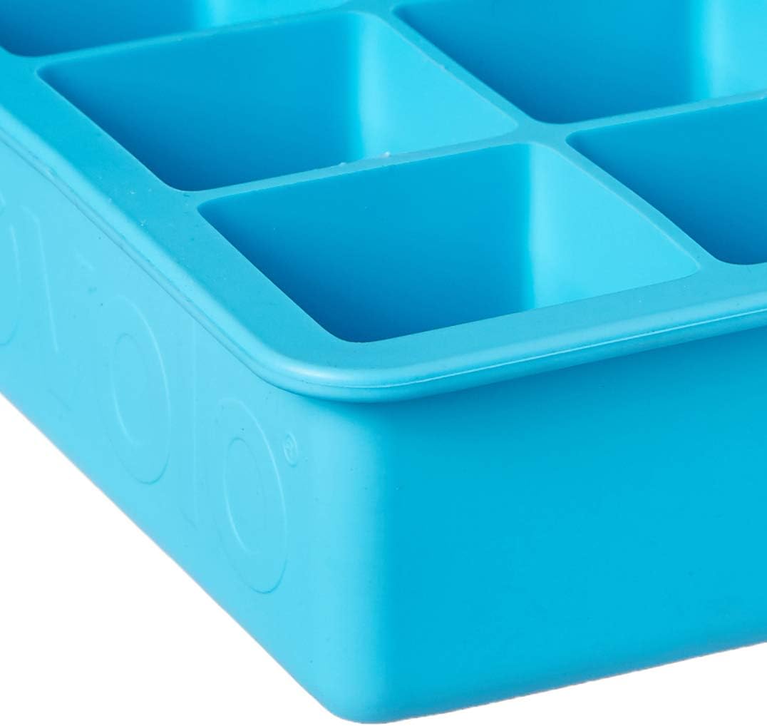 Tovolo Silicone Ice Cube Tray Set of 4 Perfect Cube Mold Trays, Dishwasher Safe BPA Free Food Grade 1 Inch Cube Trays, Charcoal Gray Cayenne Red Spring Green Stratus Blue Assorted Ice Cube Tray Molds