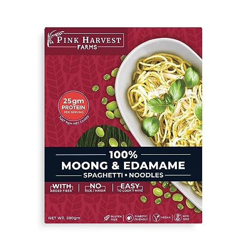 Image of Pink Harvest Farms Moong & Edamame Spaghetti Noodles, 200 G