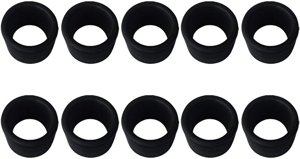 Black Rubber Fishing Rod Holder Tackle Cap Kit fit for Rod Holder Pole Rest Rack Insert Protectors (10Pieces)