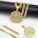 AHIER Halloween Rotatable Gold Necklace Chain with Dollar Sign, 18K Gold Plated Hip Hop Chain Necklace Pendant for Men, 33inch