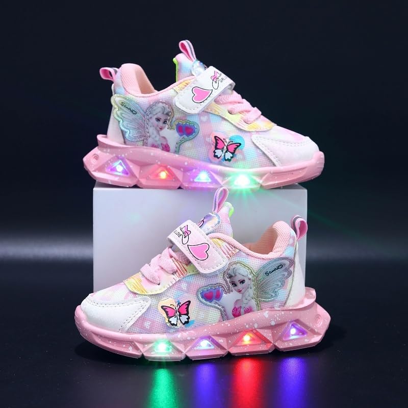 Girls Light Up Shoes - Lightweight & Breathable Mesh Tennis Flash Indoor and Outdoor Walking Running Sneakers for Toddler Little Kids3