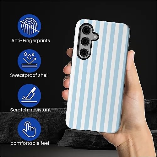 Coque Samsung S24 Plus cadeau brillant à rayures bleues design