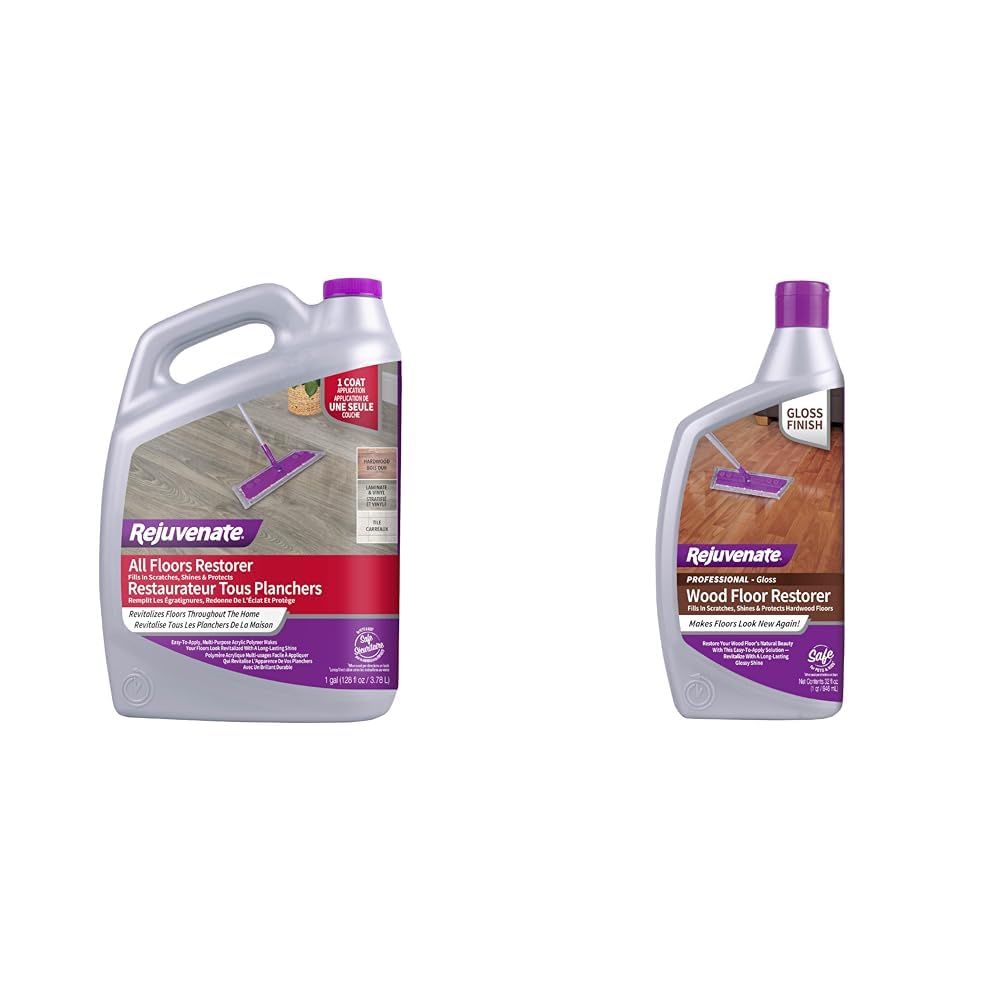 RejuvenateAll Floors 128oz & Wood Floor Restorer 32oz Floor Care Bundle