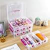 MyGift Stackable Single Tray Add-On for 11-Inch Clear Arts & Crafts Container, 9-Compartment Sewing Supplies Organizer with Removable Dividers for Craft Storage, Includes 3 Drawers #4
