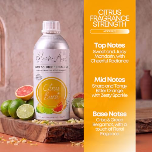 Image of Citrus Burst Diffuser Oil for Home Fragrance, 1 Litre Refill