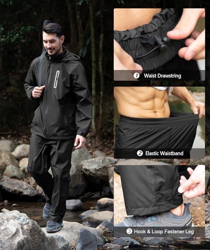 Image of SWISSWELL Men's Waterproof Golf Rain Suit Rain Gear Jacket and Pants Lightweight for Golf Fishing Big and Tall S-5XL