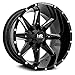 Hardrock H703 HARDCORE Custom Wheel - 20x12, -44 Offset, 6x139.7 Bolt Pattern, 108mm Hub - Gloss Black with Milled Accents Rim