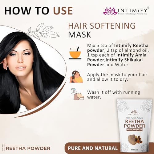 Image of INTIMIFY Reetha Powder For Hair Growth | For All Hair Type | Used as Hair Mask | 100 Grams