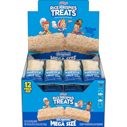 Rice Krispies Treats Marshmallow Snack Bar Kids Snacks School Lunch Original 2.2oz Bar (12 Bars)