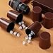 Leather Dice Cup Set, 5 Black Dice Cups + 25 Dices + Exclusive Storage and Transport Case Made of Faux Leather (10x Brown)