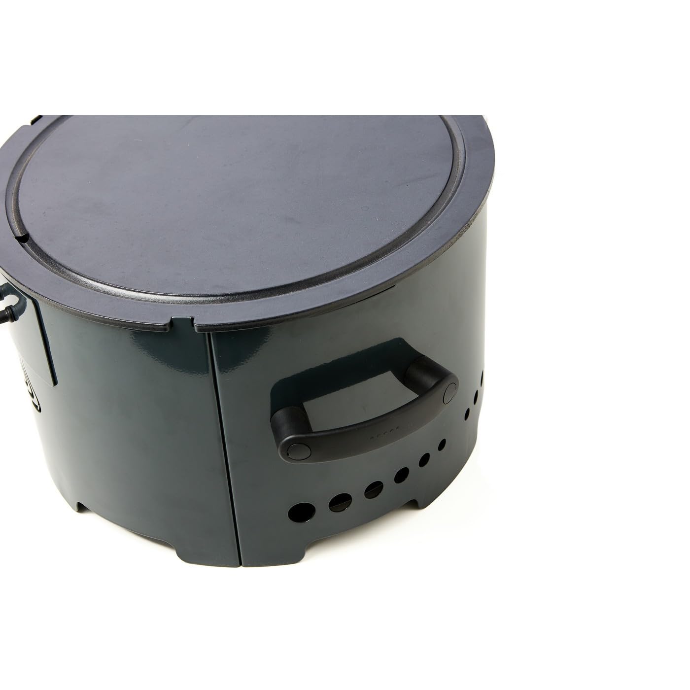 Eco fire - Barbecue portatile a Pellet modello "Apache" con piastra in Acciaio diametro 38 cm e spessore 6 mm - Grigio Antracite