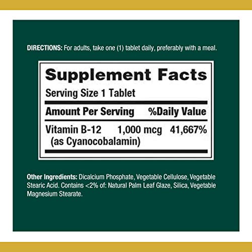 Nature’s Bounty Vitamin B12, Supports Energy Metabolism, Tablets