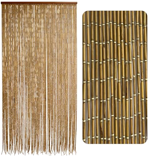 VIETBUD DECOR Natural Bamboo Curtain with Round Beads 35.4 x 78.7